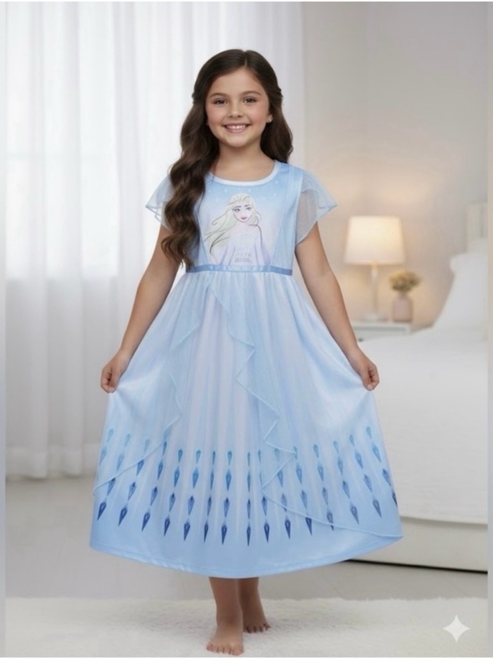 Disney Light Blue Frozen Elsa Girls Nightgown